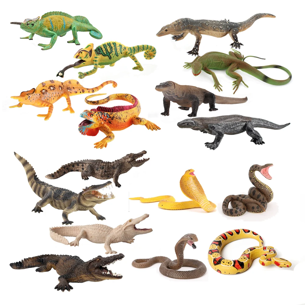 Kids Toys 10 Year Old - Mainan Model Bunglon Plastik Patung Buaya