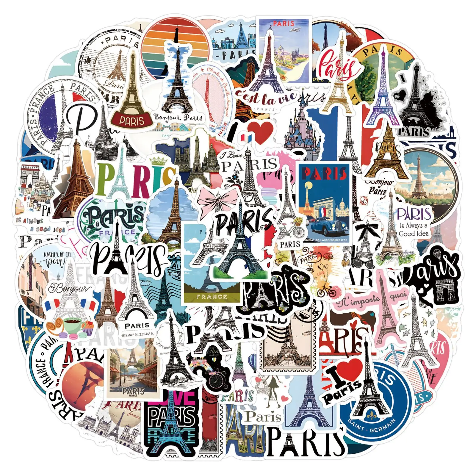 Kids Toys Paris - 110 Buah Stiker Perancis Paris Stiker