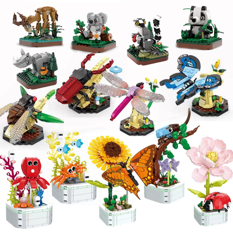 1 buah blok bangunan hewan hut - Kid Toys And More ulasan dan harga